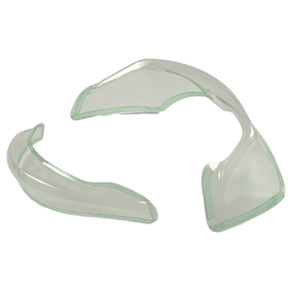 Clear Arai GP-Ped set on a white background