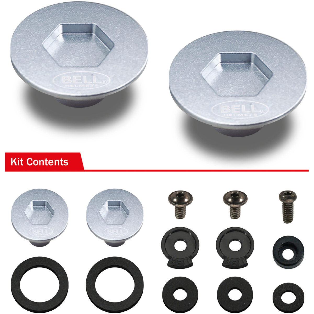 Silver Bell visor pivot kit and components