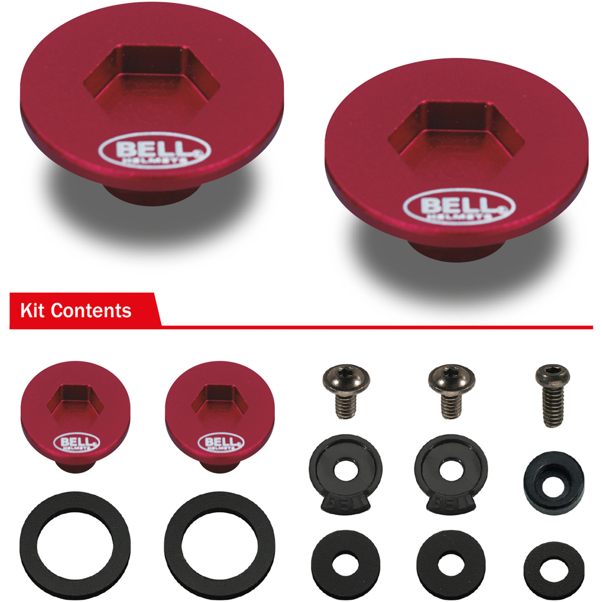 Red Bell visor pivot kit and components
