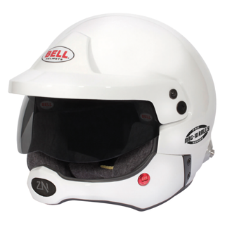 White Bell MAG-10 Rally Pro helmet with dark sunscreen and half chin bar