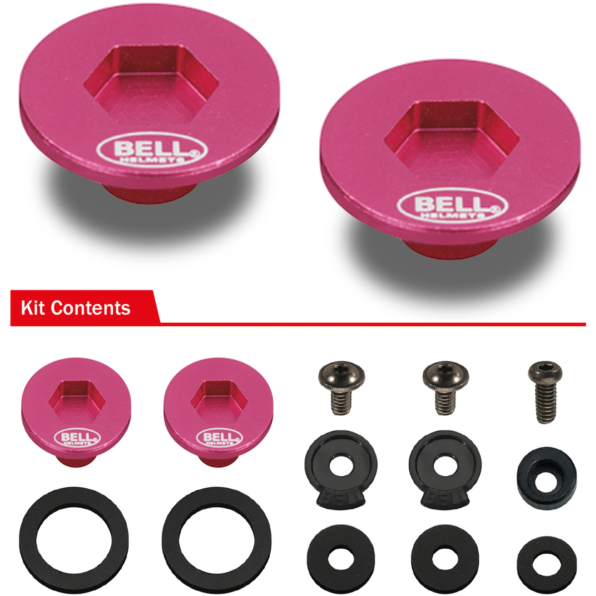 Pink Bell visor pivot kit and components