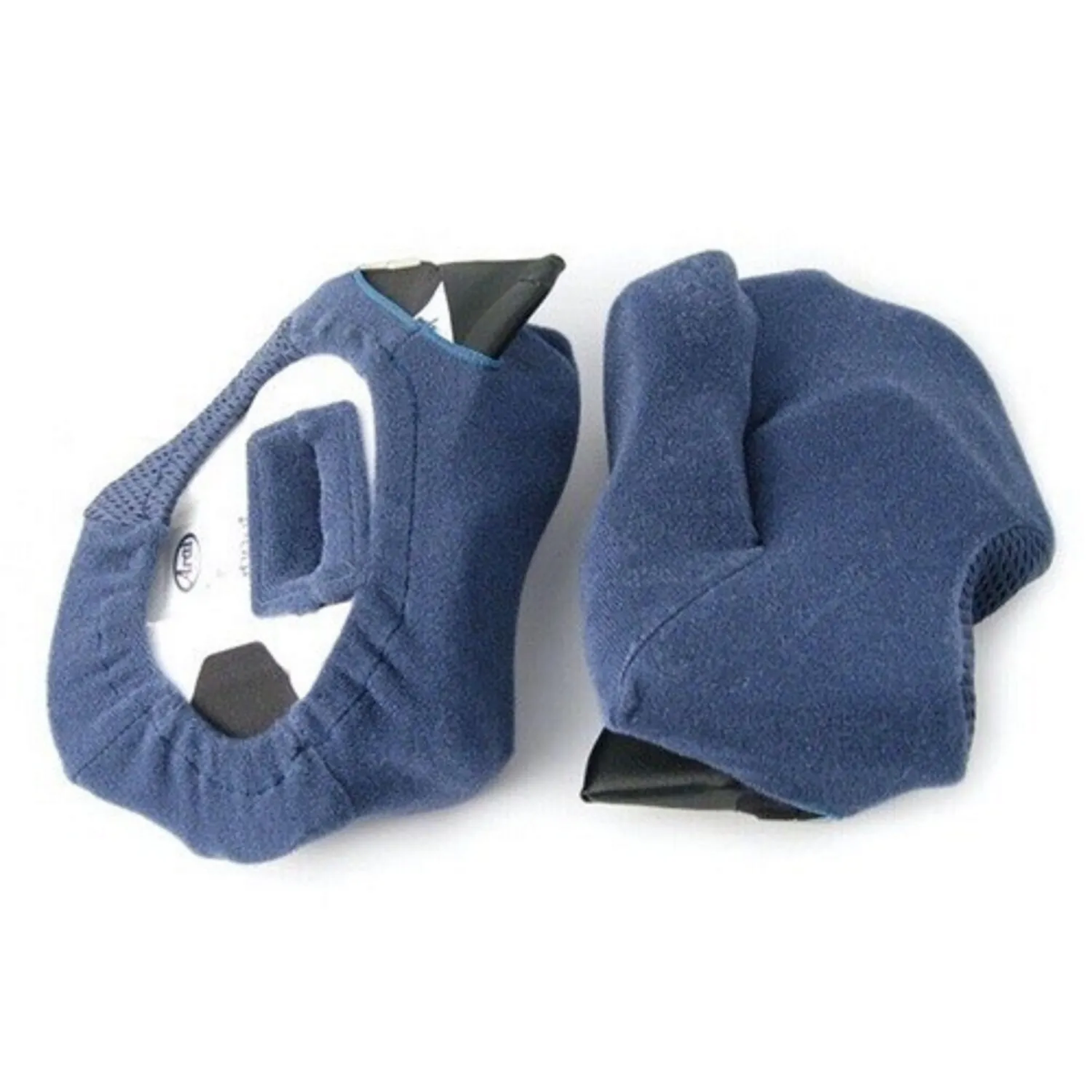 Blue Arai CK-6 replacement cheek pads on a white background