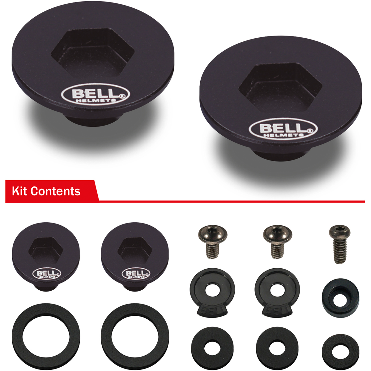 Black Bell visor pivot kit and components